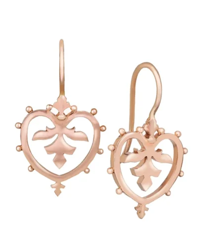 Filigree Heart Earrings - 9ct Rose Gold