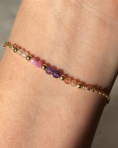 Pink Skies Gemstone Bracelet - 14K Gold Filled (18cm)