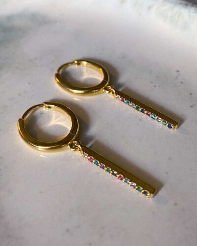 Rainbow Sunny Hoops - 14K Gold Vermeil