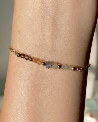 Sandstone Gemstone Bracelet - 14K Gold Filled (18cm)