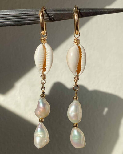 Tidal Teardrop Pearl Earrings - 14K Gold Filled
