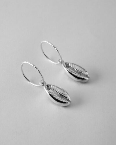 Cowrie Shell Earrings - Sterling Silver