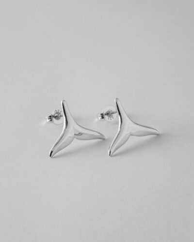 Whale Tail Studs - Sterling Silver