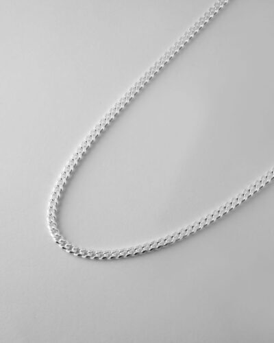 Diamond Curb Chain 100 - Sterling Silver (55cm)
