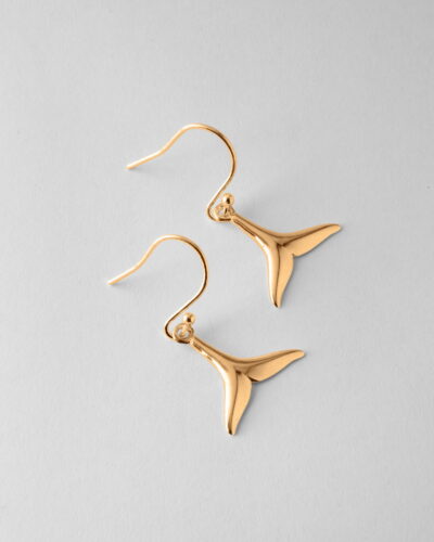 Whale Tail Earrings - 9ct Yellow Gold