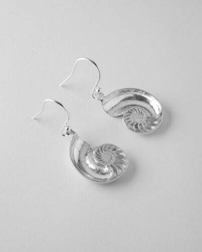 Nautilus Shell Earrings - Sterling Silver