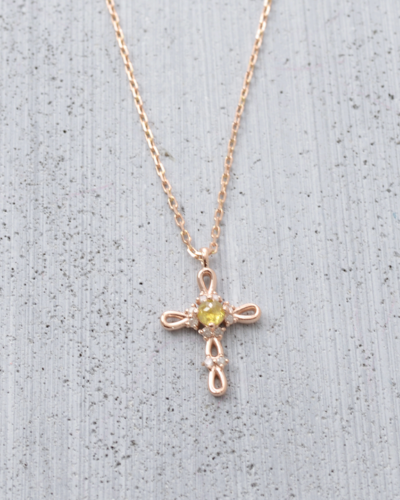 Rosa Cross Necklace - 14K Gold