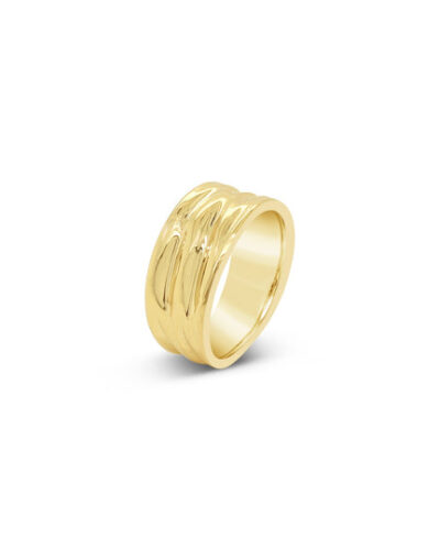 Oily Calm Tapered Ring - 9ct Yellow Gold