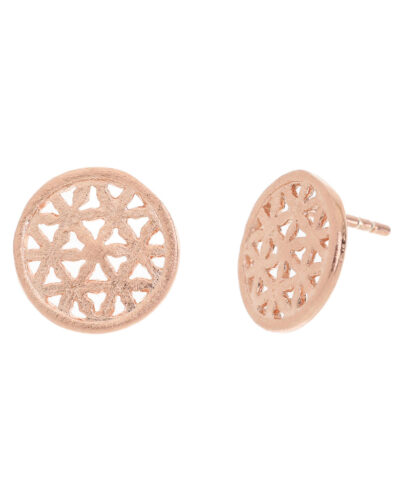 Circular Stud Earrings - Rose Gold Plated