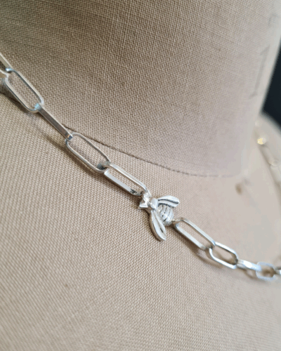 Bee Link Necklace - Sterling Silver