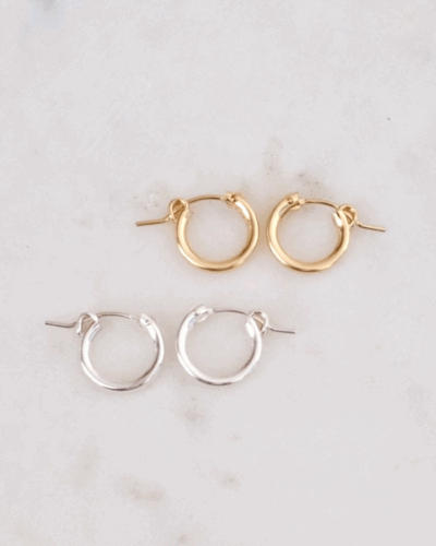 Huggie Hoops - Sterling Silver (13mm)
