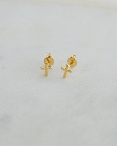 Small Cross Studs - 18K Gold Filled