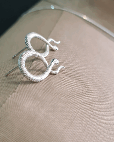 Snake Silver Earrings - Sterling Silver