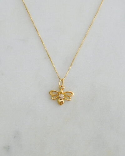 Honey Bee Necklace - 18K Gold Filled