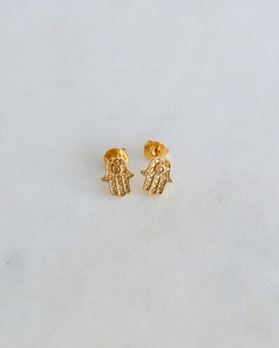 Hamsa Stud Earrings - 18K Gold Filled