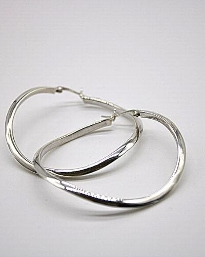 Wavy Large Earrings - Sterling Silver