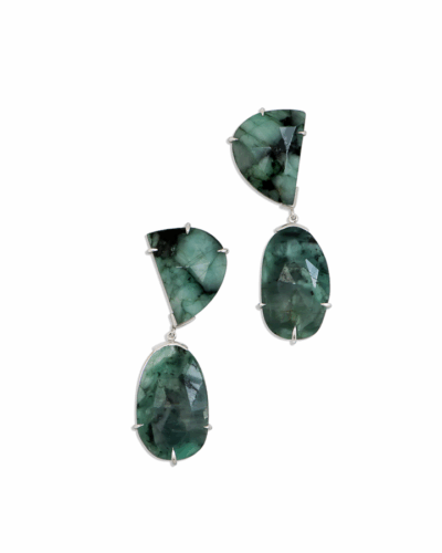 Verdant Edge Earrings - Sterling Silver