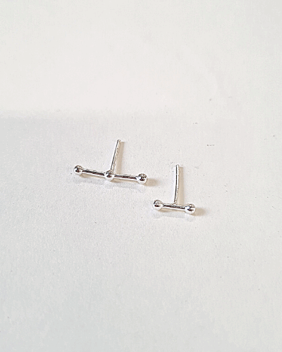 Bubble Ends Studs - Sterling Silver