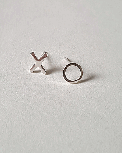 Hugs & Kisses Studs - Sterling Silver