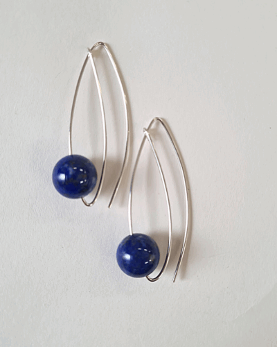 Nerida Silver & Stone Earrings - Blue Lapis