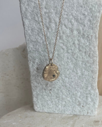 Full Moon Pendant #2 - 9ct Gold, Sapphire