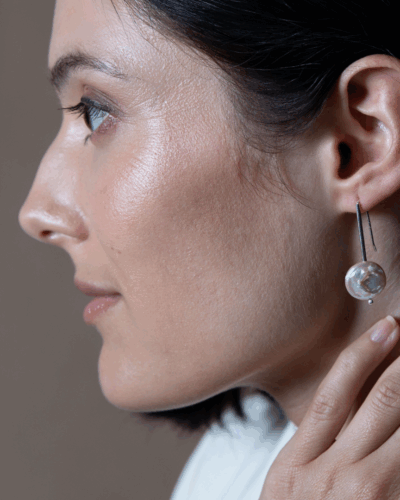 Pearl Moon Earrings - Sterling Silver