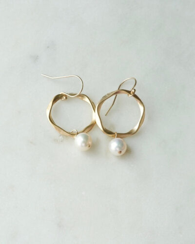 Pearl Round Earrings - 14K Gold Filled