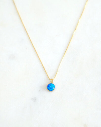 Blue Opal Lilly Necklace - 18K Gold Filled