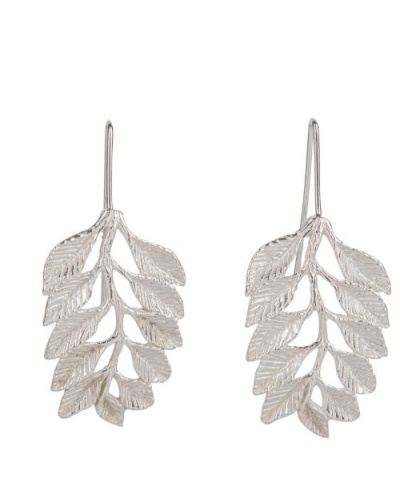 Foliage Drop Silver Earrings - Sterling Silver