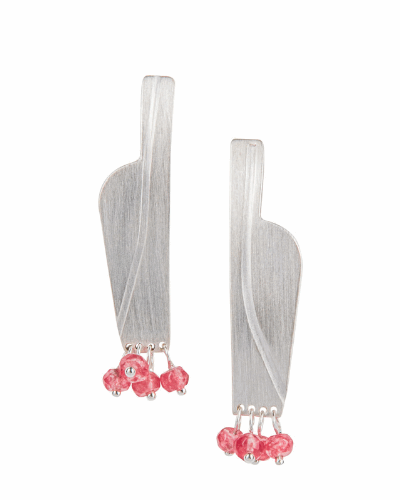 Amphora Pink Earrings - Sterling Silver, Pink Tourmaline