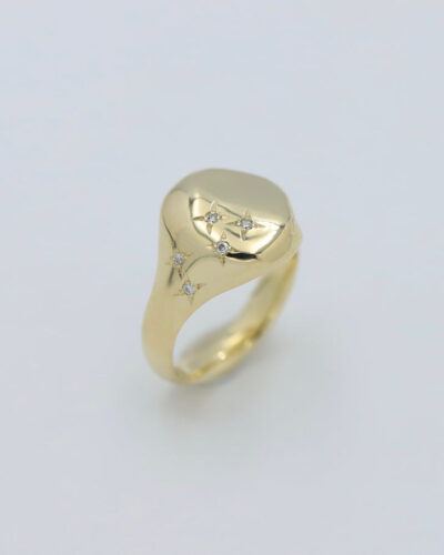 In The Stars Women's Signet Ring - 9ct Gold, Diamond