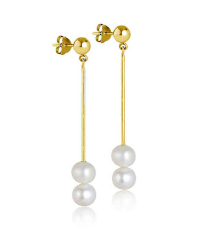 Isabella Pearl Drop Earrings - Gold Vermeil