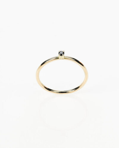 Danity Round Profile Diamond Set Ring - 9ct Gold, Black Diamond