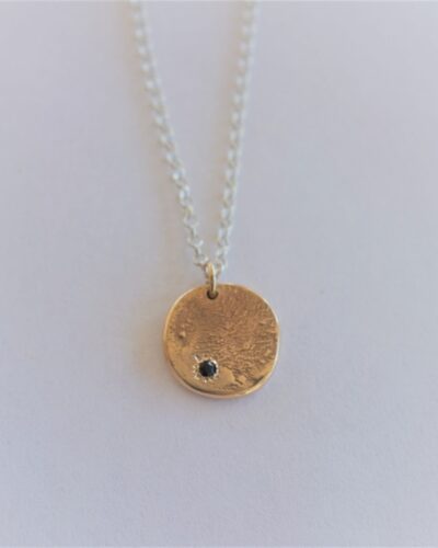 Full Moon Pendant - 9ct Gold, Sapphire