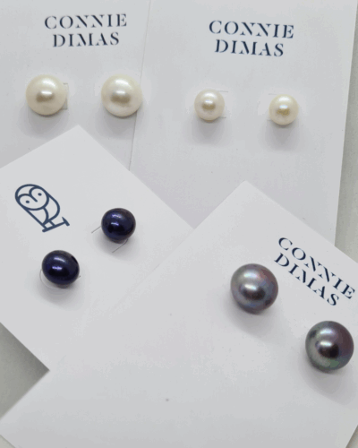 Pearl Studs - Sterling Silver (Large)