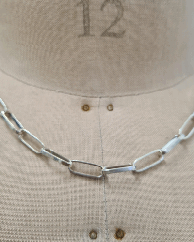 Long Link Necklace - Sterling Silver