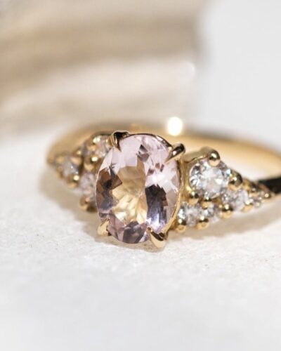 Evelyn Ring - 9ct Gold, Morganite & Diamond