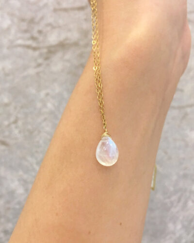 Moonstone One Drop Necklace - 14K Gold Filled