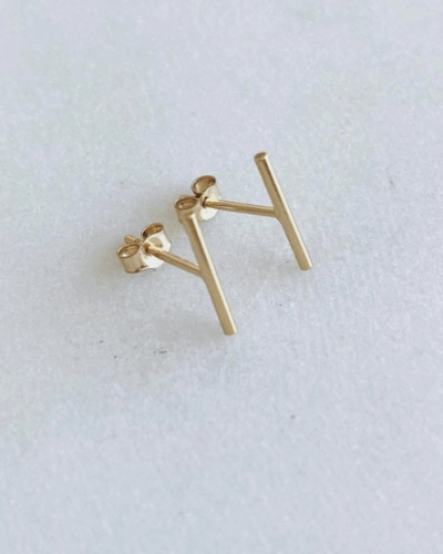 Gold Bar Stud Earrings - 14K Gold Filled