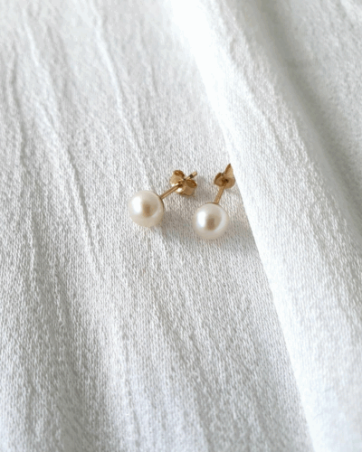 Petite Pearl Stud Earrings (5mm) - 14K Gold Filled