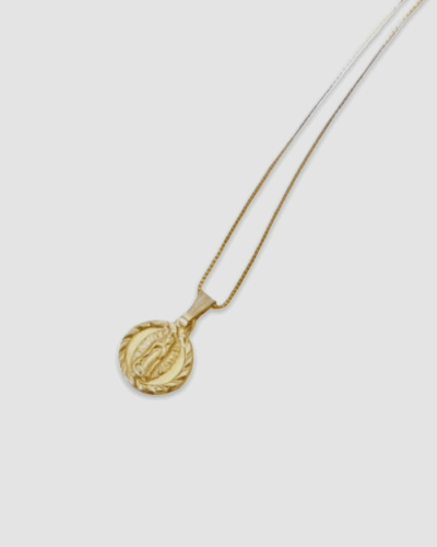 Petite Virgin Mary Medallion Necklace - 14K Gold Filled