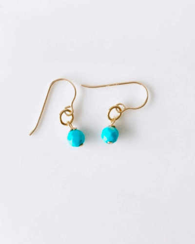 Petite Turquoise Earrings - 14K Gold Filled