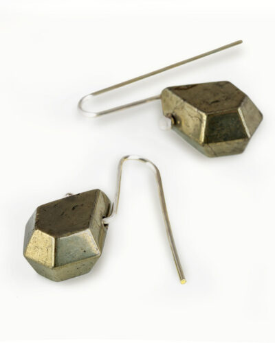Pyrite Gem Earrings - Sterling Silver