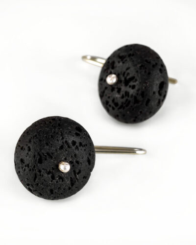 Lava Rock Earrings - Sterling Silver