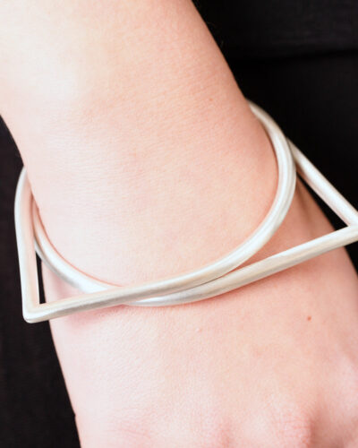 Teardrop Bangle - Sterling Silver