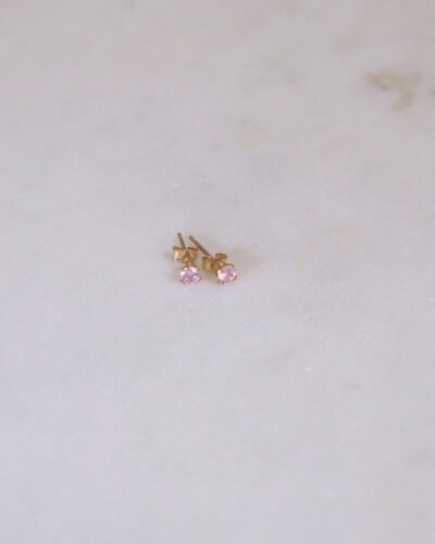 Petite Pink Stud Earrings - 14K Gold Filled
