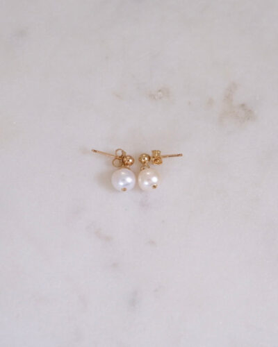 Simple Pearl Stud Earrings - 14K Gold Filled (5-6mm) - 14K Gold Filled