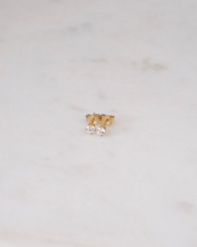 Petite White CZ Earrings - 14K Gold Filled