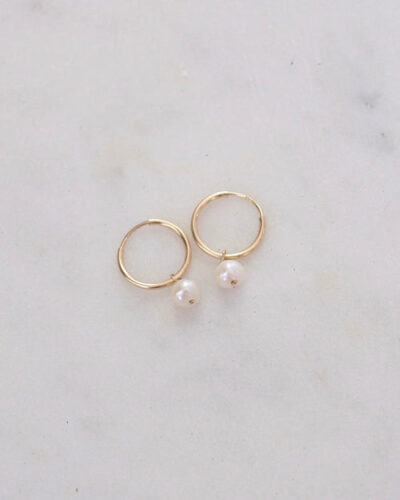 Pearl Infinity Hoops (14mm) - 14K Gold Filled