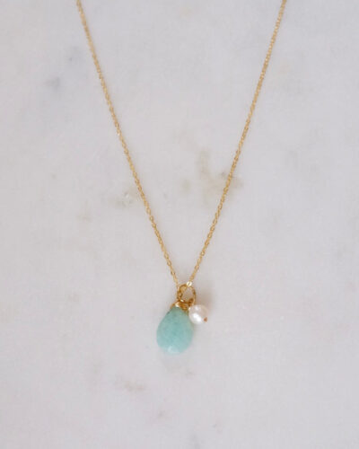 Amazonite Pearl Necklace - 14K Gold Filled